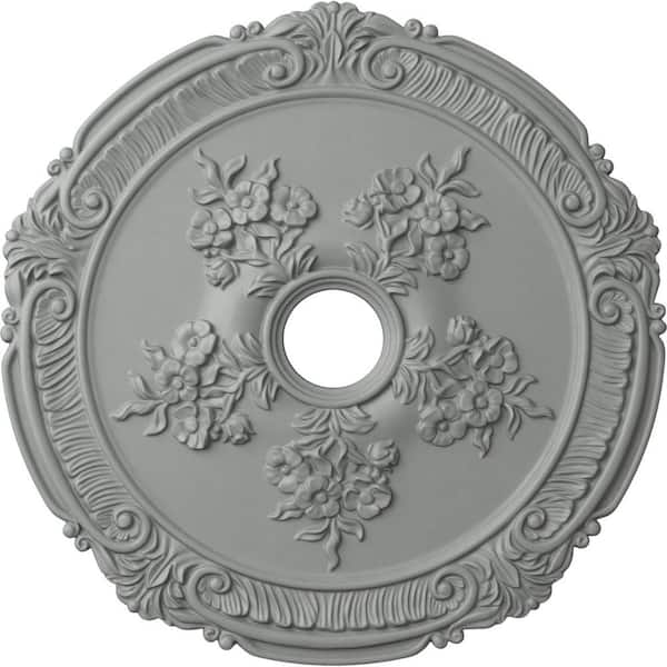 Ekena Millwork 26" x 3-3/4" ID x 1-1/2" Attica with Rose Urethane Ceiling Medallion (Fits Canopies up to 4-1/2"), Primed White