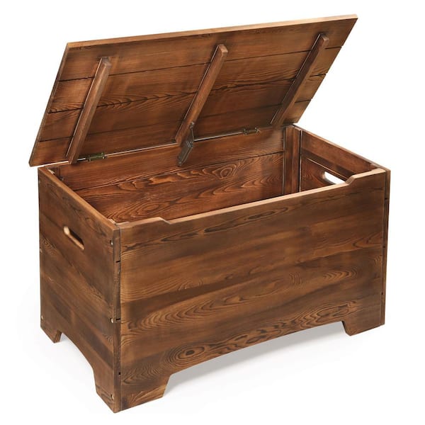 【アジア】トイ・ソルジャー　トイ・ボックス　トイ・タンク　セットアジア版　亜版 Badger Basket Brown Solid Wood Rustic Toy Box 13711 - The Home Depot