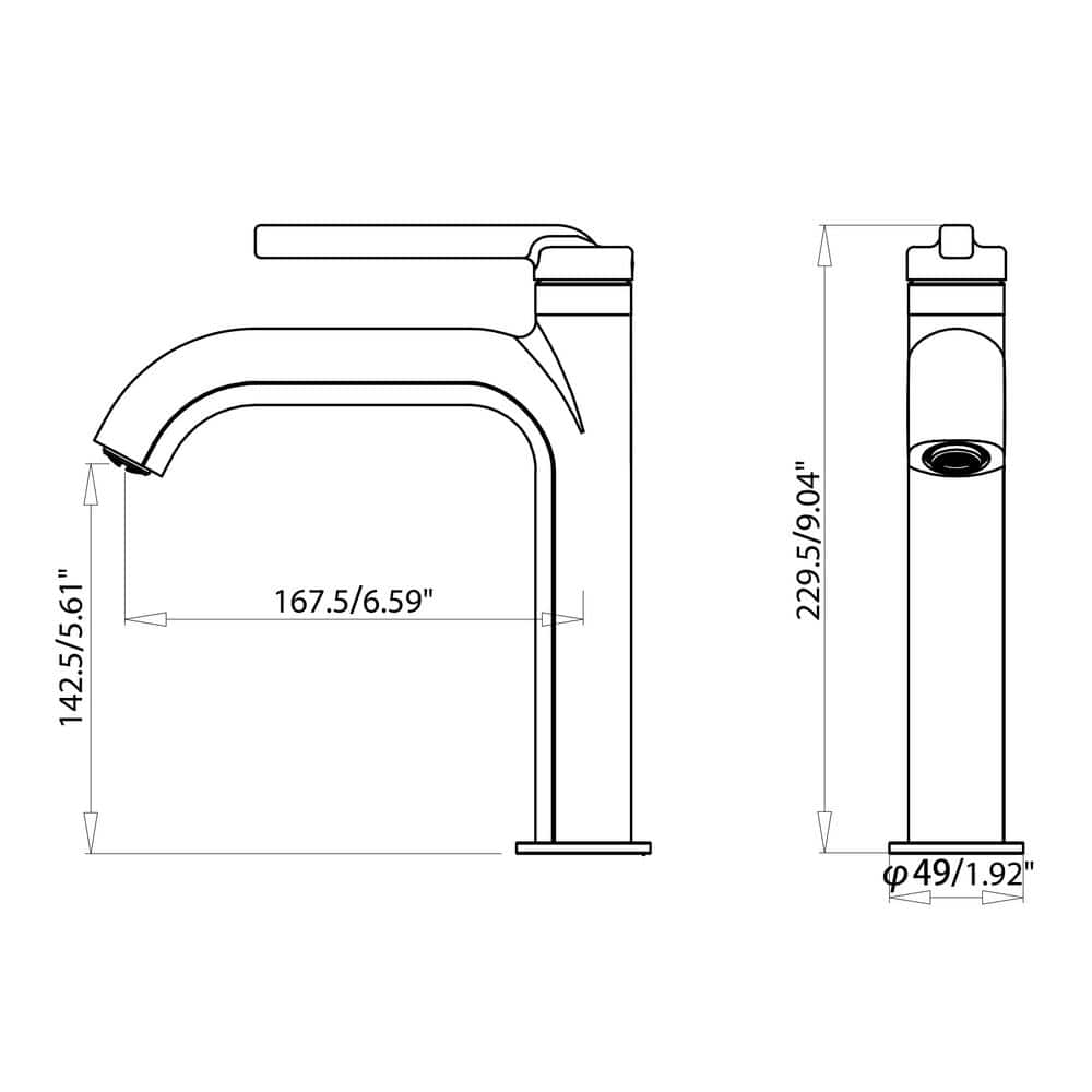 Matte Black Single Handle Mid Arc Bathroom Faucet