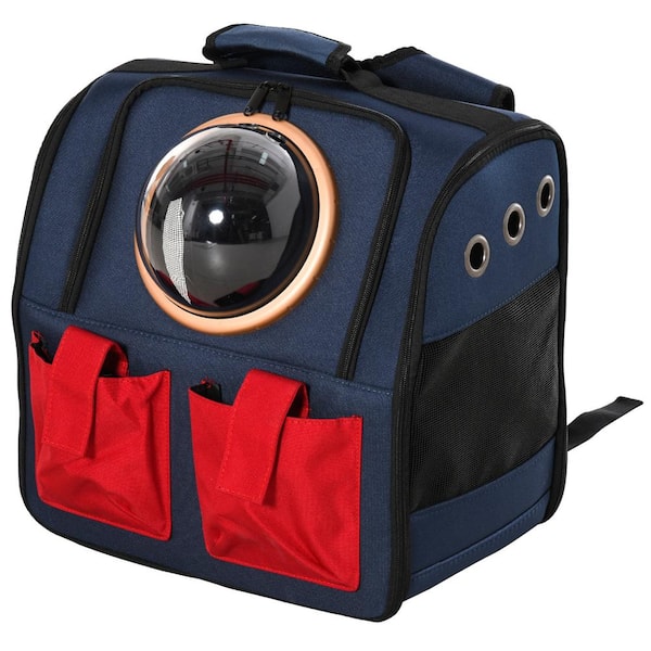 PawHut Hiking and Traveling Foldable Pet Carrier Backpack with Transparent Window and Adjustable Shoulder Strap, Small