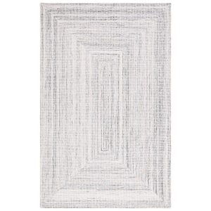 Abstract Black/Ivory 4 ft. x 6 ft. Contemporary Marle Area Rug