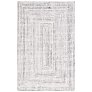 Abstract Black/Ivory 6 ft. x 9 ft. Contemporary Marle Area Rug