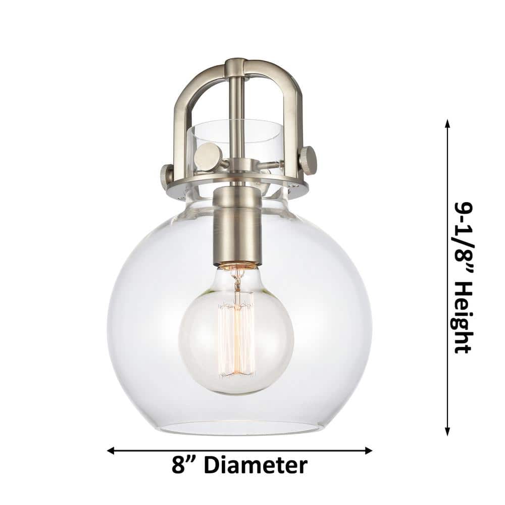 Newton Sphere 8" Mini Globe Pendant in Brushed Brass