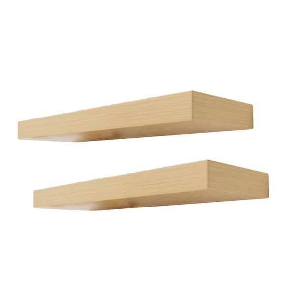 23.6 in. W x 7.9 in. D Oak Decorative Wall Shelf (Set of 2)