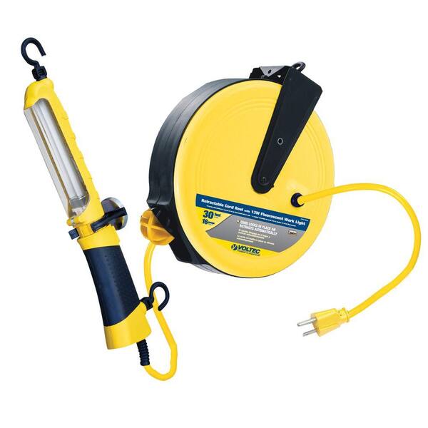 Tasco 35 ft. 16/3 SJT 13-Watt Fluorescent Angle Retractable Cord Reel - Yellow