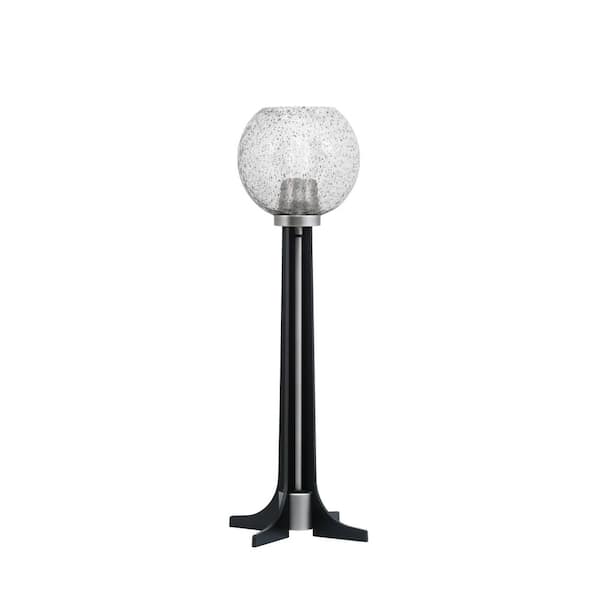 Unbranded Delgado 22 in. Graphite Matte Black Accent Lamp Smoke Bubble Glass Shade