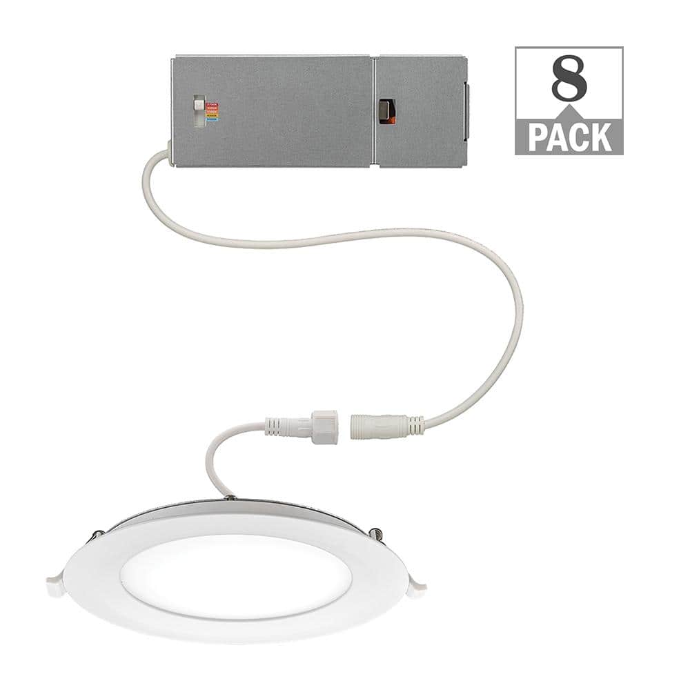 4 in. Canless Integrated LED Recessed Light Trim 650 Lumens Adjustable CCT New Construction Kitchen Remodel (8-Pack) price history on PriceWatchPro