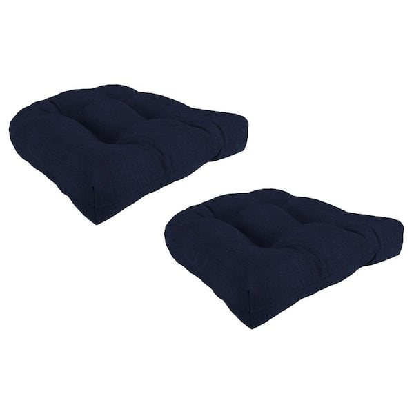 Jordan Manufacturing 18 in. W x 18 in. D x 4 in. T Square Outdoor Wicker Seat Cushion in Rave Indigo (2-Pack)