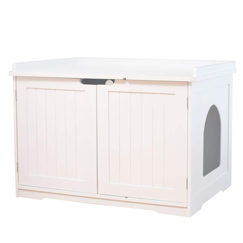 Foobrues Cat Litter Box Enclosure, Hidden Litter Box Furniture Cabinet ...