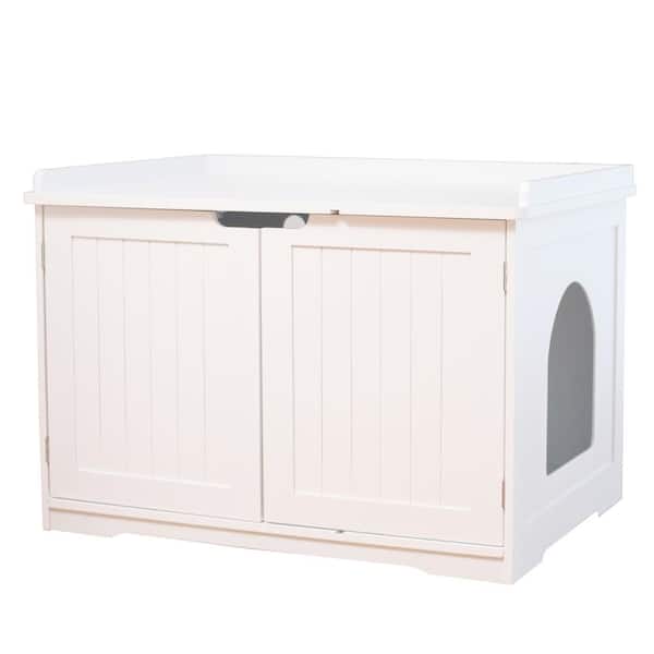 Foobrues Cat Litter Box Enclosure, Hidden Litter Box Furniture Cabinet, Indoor Cat House Side Table, Large Pet Crate Nightstand