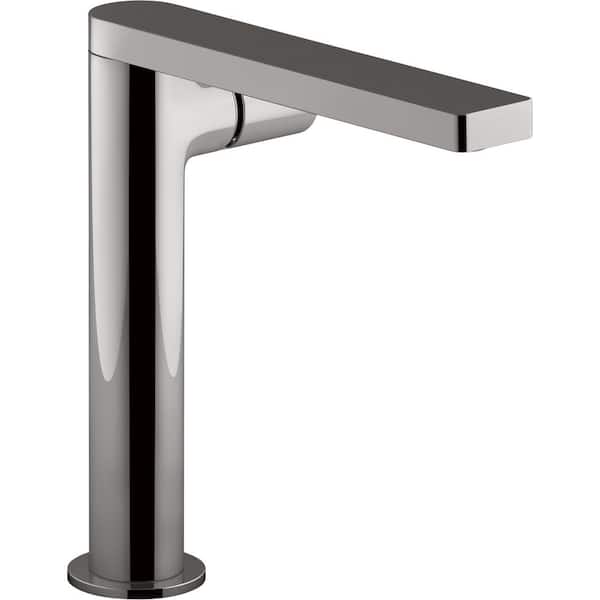 KOHLER Composed Single Hole Single-Handle Tall Vessel Bathroom Faucet with Cylindrical Handle and Drain in Titanium