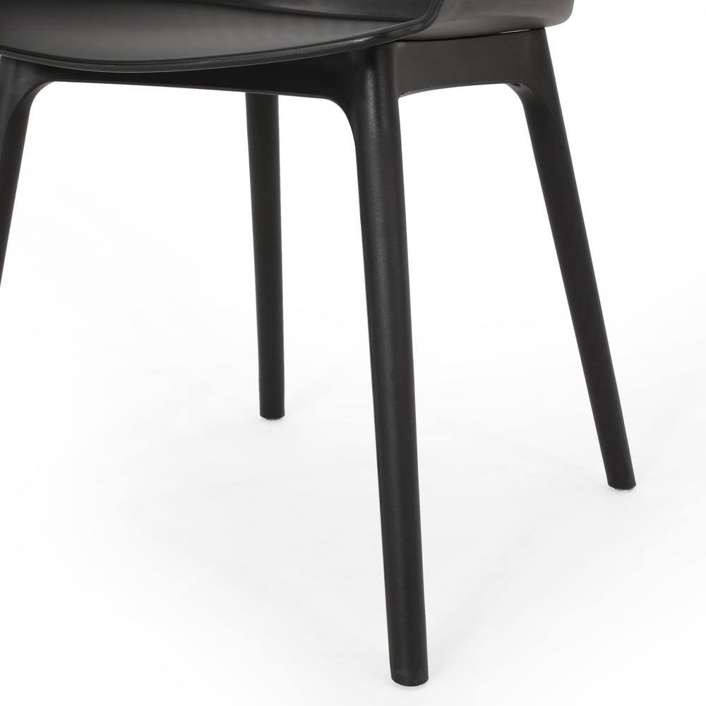 Black Plastic Modern Outdoor Dining Armchair Set