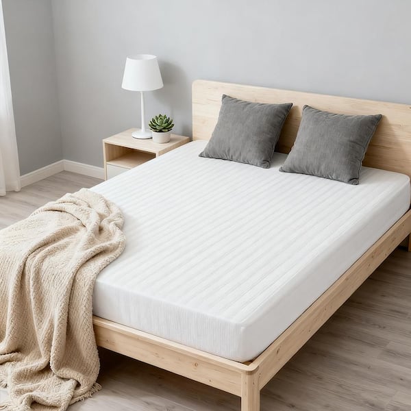 Full Soft 8-inch Twin Size Bed Mattress Gel-Infused Memory Foam Mattress, Firm, White, Mattress in a Box