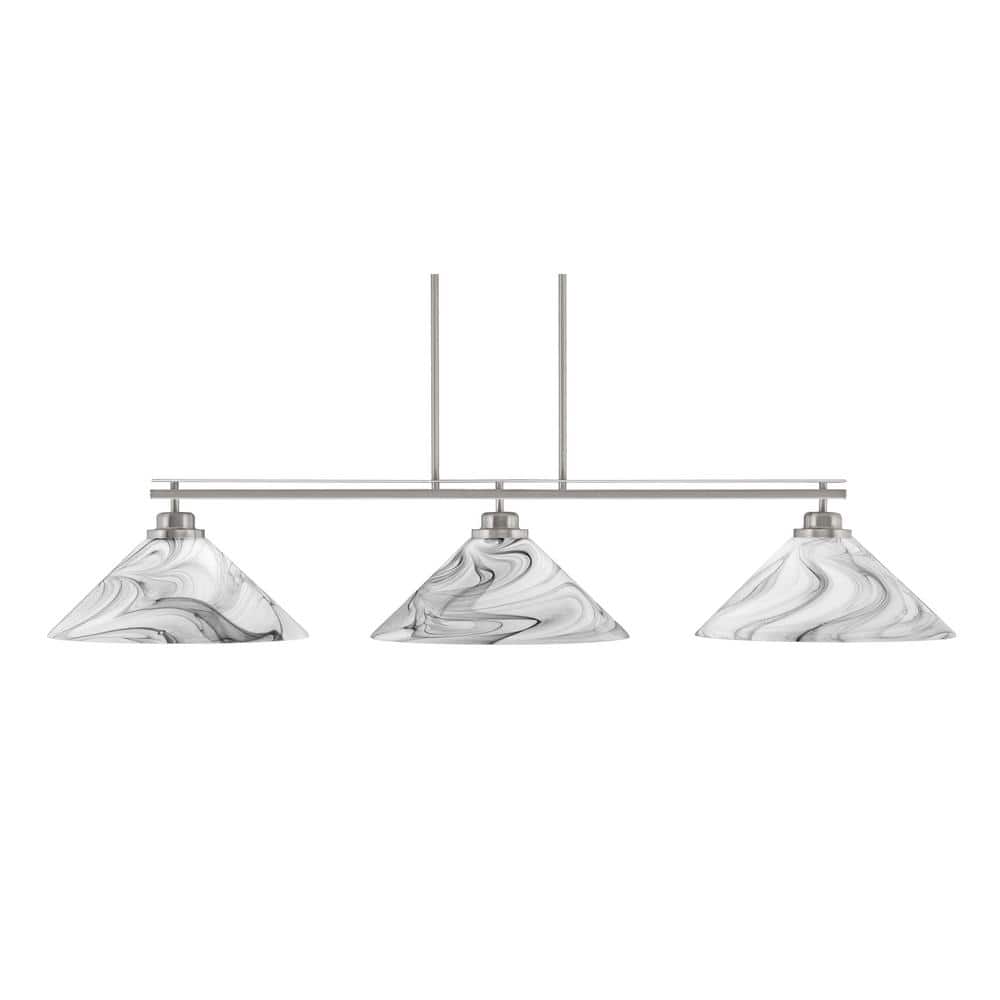 Monroe 3-Light Billiard Light, Round Fitter, Brushed Nickel Finish, 16 in. 