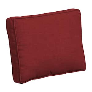 Plush PolyFill 19 in. x 24 in. Ruby Red Leala Outdoor Rectangle Outdoor Lumbar Pillow