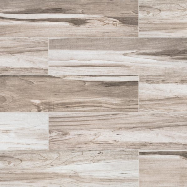 Carolina Timber White 6 in. x 24 in. Matte Porcelain Wood Look Floor and Wall Tile (14 sq. ft./Case)