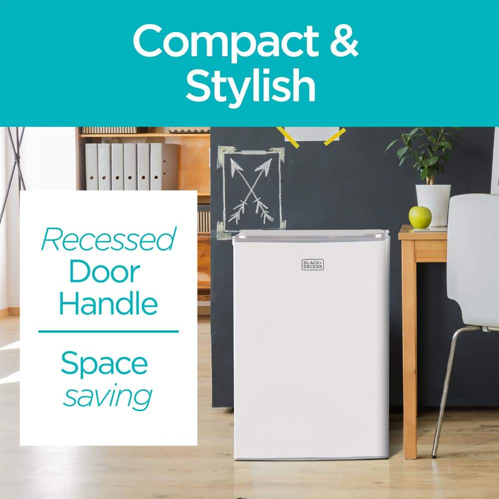 BLACK+DECKER Compact Refrigerator 2.5 Cu. Ft. with True Freezer, White