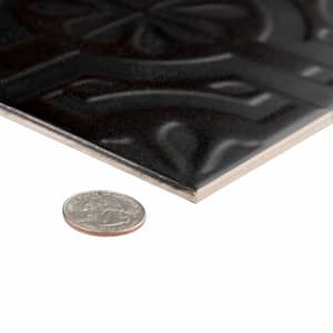 Triplex Real Black 7-3/4 in. x 7-3/4 in. Ceramic Wall Tile (10.5 sq. ft./Case)