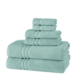 Turkish Cotton Ultra Soft Aqua Blue 6-Piece Bath Towel Set