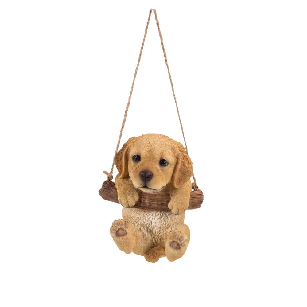 Tan Brown Hanging Golden Retriever Puppy Garden Statue
