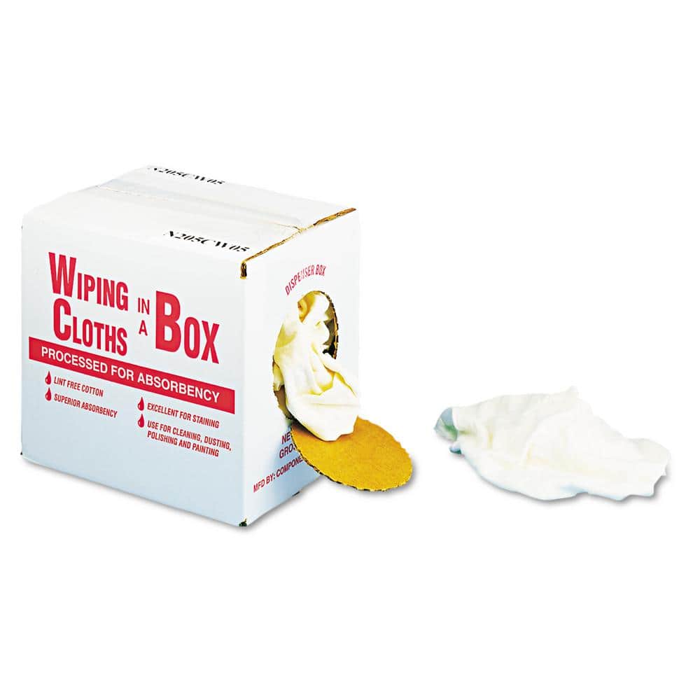 General Supply Multipurpose Reusable Wiping Cloths Cotton White 5lb Box