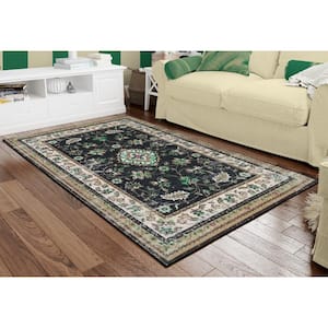Classic Cream 4 ft. x 6 ft. Traditional Oriental Persian Style Living Room Area Rug with Nonslip Backing