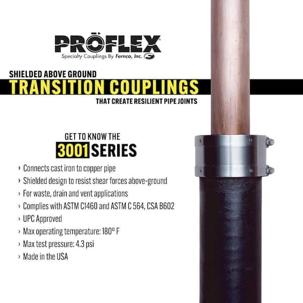 Fernco Proflex 2 in. Neoprene Shielded Coupling P3001-22 - The