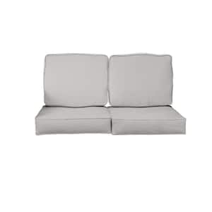 27 in. x 30 in. x 5 in. (4-Piece) Deep Seating Outdoor Loveseat Cushion in Sunbrella Retain Oyster