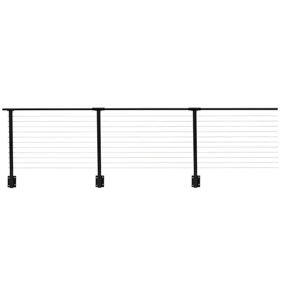CityPost 44 ft. x 36 in. Black Deck Cable Railing, Face Mount CP-44-B-D ...