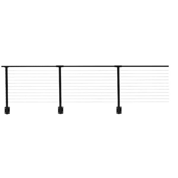 CityPost 48 ft. x 36 in. Black Deck Cable Railing, Face Mount