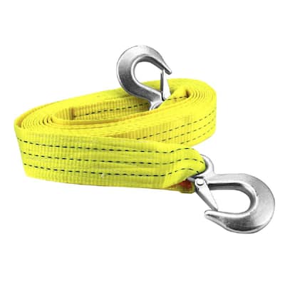 2 in. x 20 ft. Tow Strap With Steel Forged Hooks - 10000 lbs. Towing Capacity