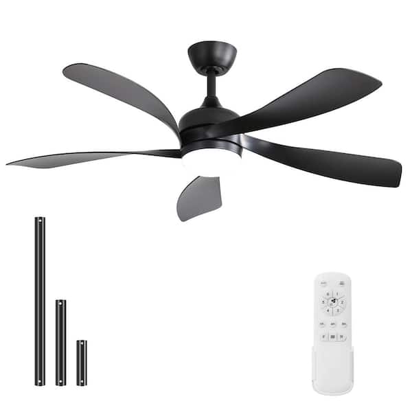 CACI Mall 52 in. Indoor/Outdoor LED Brown Ceiling Fan with Lights and Remote 6-Speed Timing Reversible DC Motor for Living Room