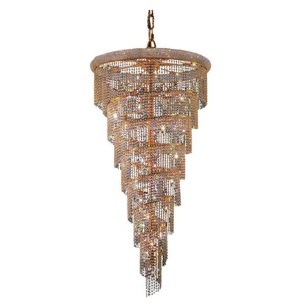 Elegant Lighting 26-Light Gold Chandelier with Clear Crystal