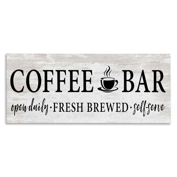 Coffee Bar Cafe Rustic Sign by Lettered and Lined Unframed Graphic Art Print Typography 48 in. x 20 in.