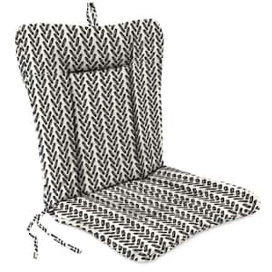 38 in. L x 21 in. W x 3.5 in. T Outdoor Wrought Iron Chair Cushion in Hatch Black