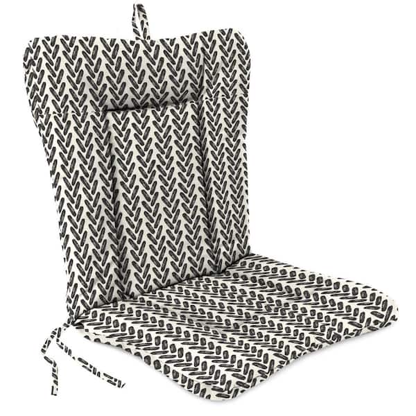 Jordan Manufacturing 38 in. L x 21 in. W x 3.5 in. T Outdoor Wrought Iron Chair Cushion in Hatch Black