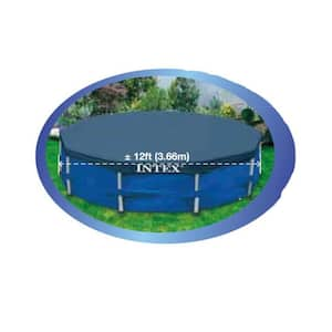 12 ft. Round Blue Frame Set Easy Above Ground Swimming Pool Leaf Debris Cover