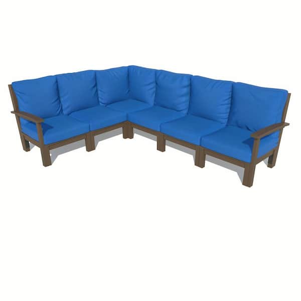 Highwood Bespoke Deep Seating 6-Piece Plastic Outdoor Sectional Sofa Set with Cushions