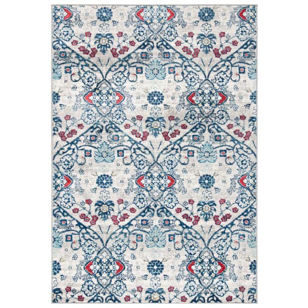 SAFAVIEH Brentwood Navy/Gray 4 ft. x 6 ft. Floral Area Rug