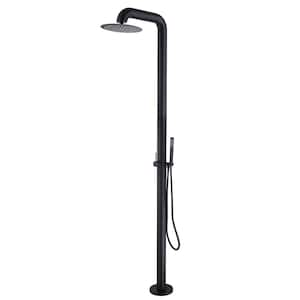 Single Handle 1-Spray Outdoor Shower Faucet 1.8 GPM with High Pressure Freestanding Rain Shower System in. Matte Black