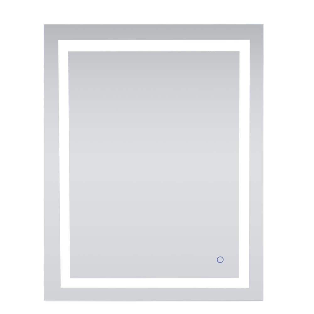 Timeless Home 30 in. W x 40 in. H Rectangle Frameless Silver LED Mirror