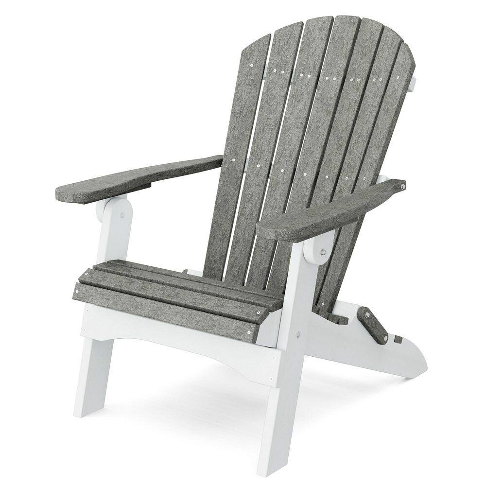 Heritage Dark Gray and White Plastic Outdoor Folding Adirondack Chair price history on PriceWatchPro