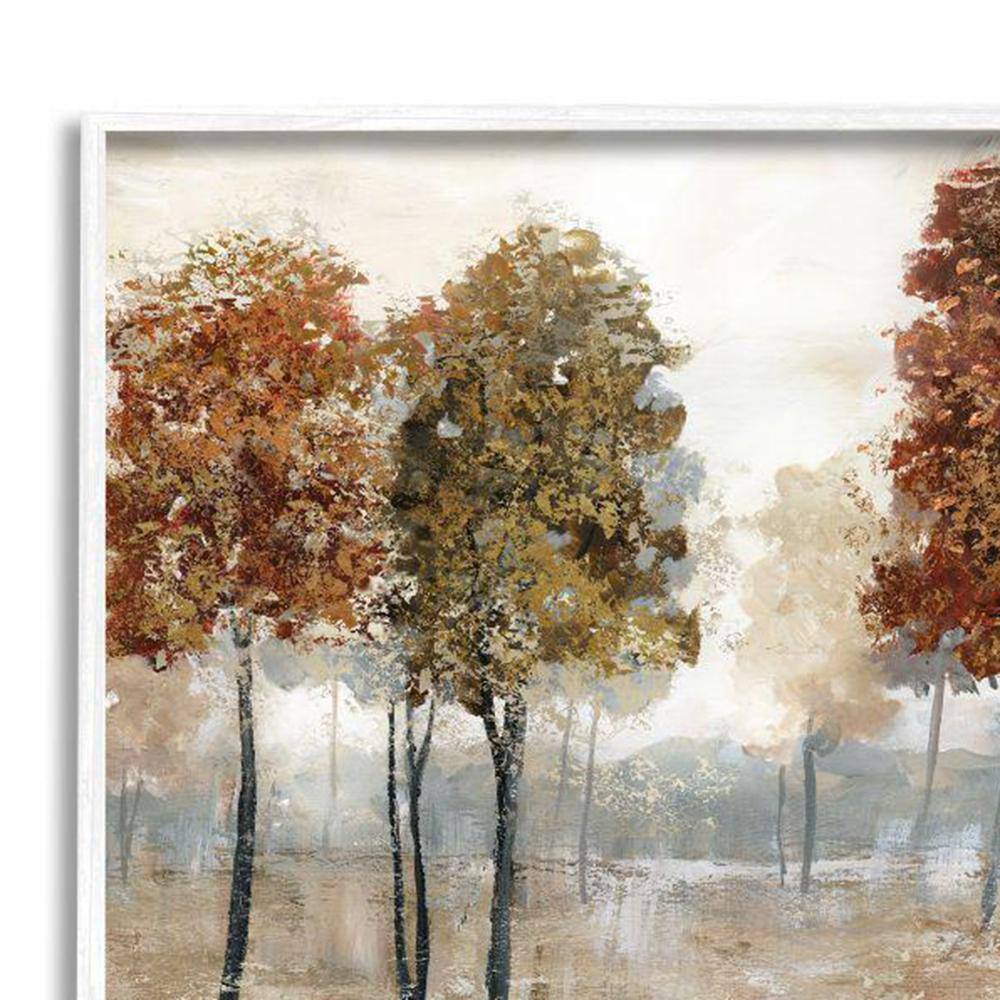 Autumn Orchard Landscape Print on Canvas with White Frame