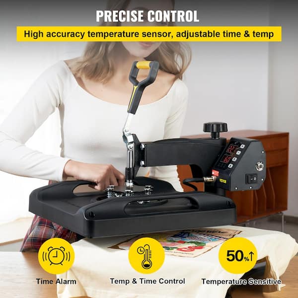  VEVOR Heat Press, Upgrade 5 in 1 Heat Press Machine for T-Shirt  Hat Cap Mug Plate Sublimation, 15x15 inch Anti-Scald Fast Swing Away  Digital Control Multifunction,Red : Arts, Crafts & Sewing