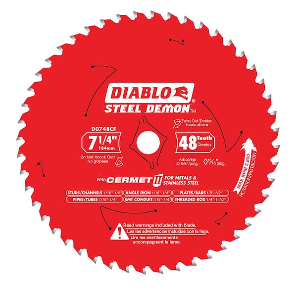 7-1/4 in. x 48-TPI Cermet Steel Demon Ferrous Metal Cutting Saw Blade 7-1/4 in. x 48-TPI Cermet Steel Demon Ferrous Metal Cutting Saw Blade