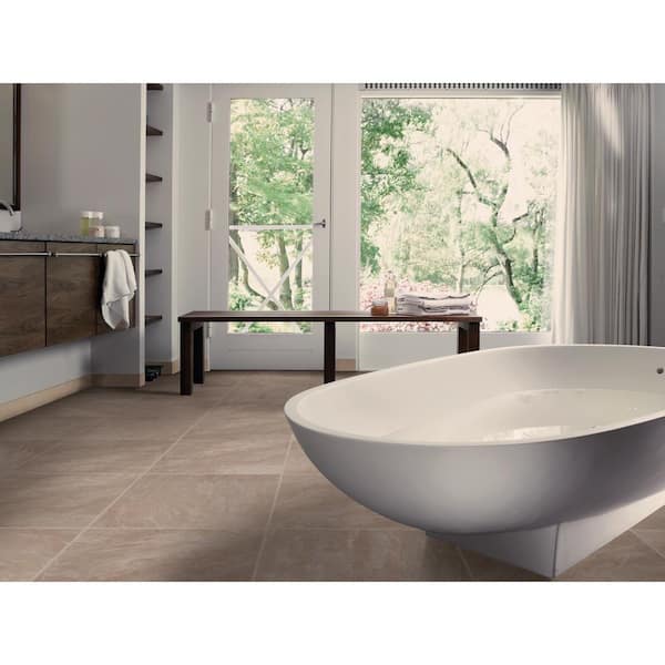 Oryon Sand Bullnose 3 in. x 18 in. Matte Porcelain Tile trim (45 lin. ft./Case)