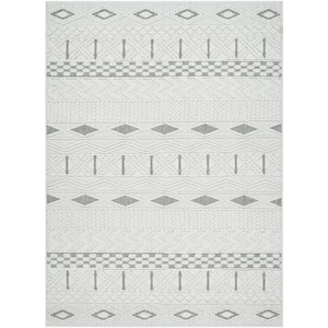 Bouclair Light Gray Geometric 5 ft. x 7 ft. Indoor Area Rug