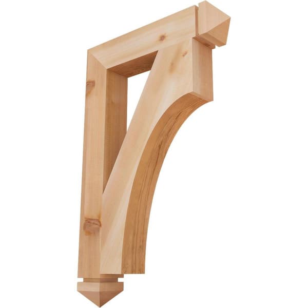 Ekena Millwork 3.5 in. x 34 in. x 22 in. Western Red Cedar Westlake Arts and Crafts Smooth Bracket