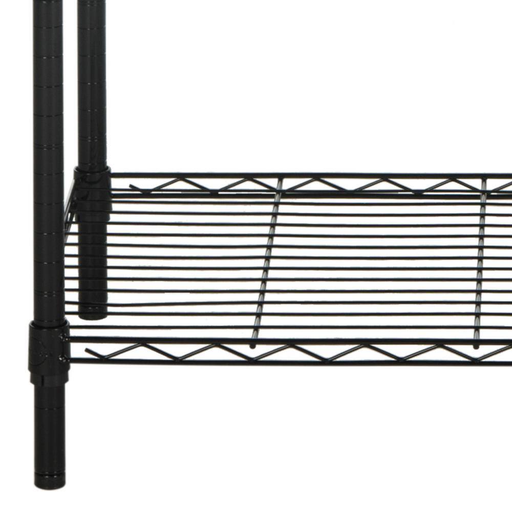 Alpha Black Adjustable 5-Tier Wire Shelving Rack