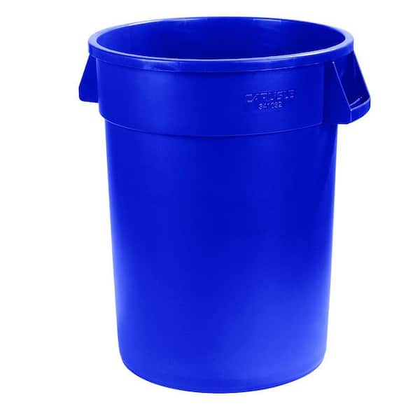Carlisle Bronco 55 Gal. Blue Round Trash Can (2-Pack)